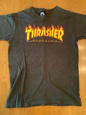 Thrasher Flame Logo Men's T-Shirt - Black